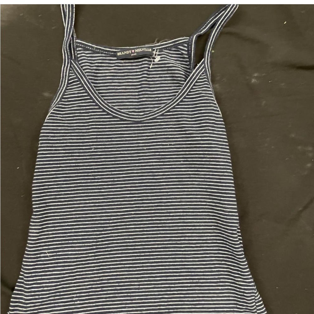 Brandy Melville Blue Striped Tank Top